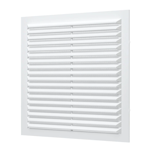 Решетка пластиковая вентиляционная 194*194 с сеткой, белая