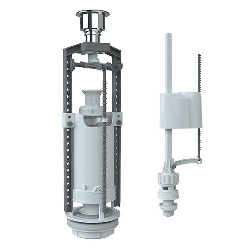 Арматура для бачка с кнопкой хром, нижний подвод SM-N/H, &quot;Unicorn&quot;