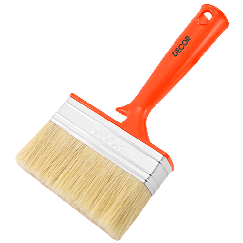 Кисть 100*25мм плоская, светлая смешанная искусственная щетина, пластиковая ручка, Decor Profi