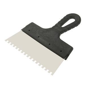 Шпатель Decor "Россия" нержавеющая сталь 200мм, квадратный зуб 6*6мм, пластмассовая державка