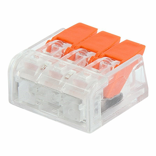 Универсальная компактная клемма СМК 221-413, 3-проводная до 4,0 мм² (50 шт./уп.) REXANT