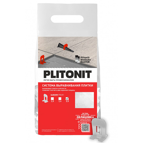 Система выравнивания плитки зажим &quot;Plitonit SVP-PROFI&quot;, 100шт, 2мм