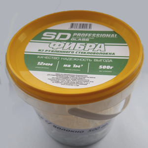 Армирующее с/волокно рубленое для штукатурных смесей и бетонов фибра 500 гр (12шт/уп)