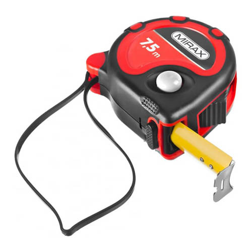 Рулетка "Mirax", в двухкомпонентном, пластиковый корпус, 7,5м*25мм!!!
