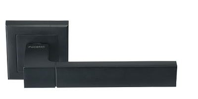 Ручка дверная "RAP 16-S BL", нажимная, квадратная накладка, "Черный"