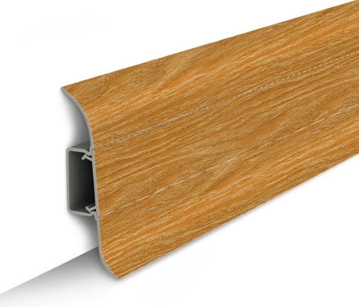 Плинтус "Дуб коньячный", кабель-канал, мягкий край, 55*2200мм