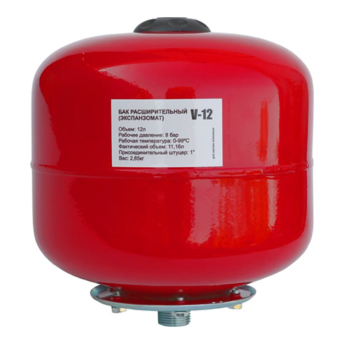 Расширительный бак ETERNA 12 литров, 6атм. красный бак, вертикальный