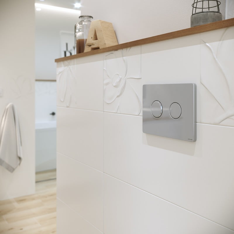 Кнопка "Accento Circle" двойная пневматическая для инсталляции Cersanit хром глянец, пластик