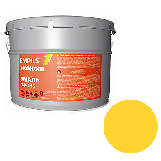 Эмаль алкидная жёлтая ПФ-115 "Empils", 10кг