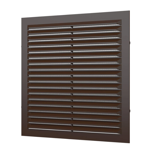 Решетка пластиковая вентиляционная 194*194 с сеткой, коричневая