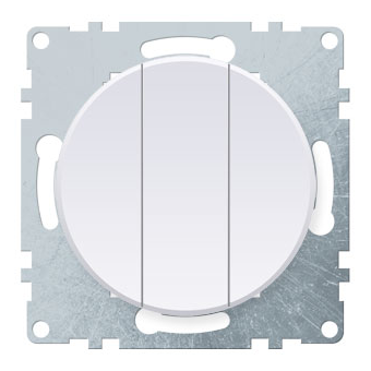 Выключатель 3-кл. "Florence" с/п, белый (без рамки)