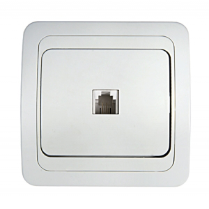 Розетка телефонная "IN HOME Classico" скрытой проводки, белая