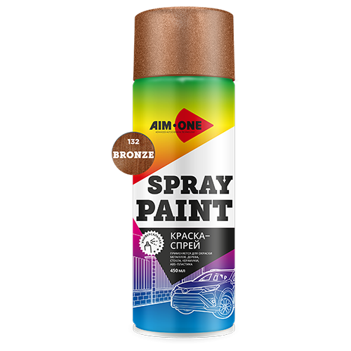 Эмаль аэрозольная бронза акриловая "AIM-ONE", 450мл