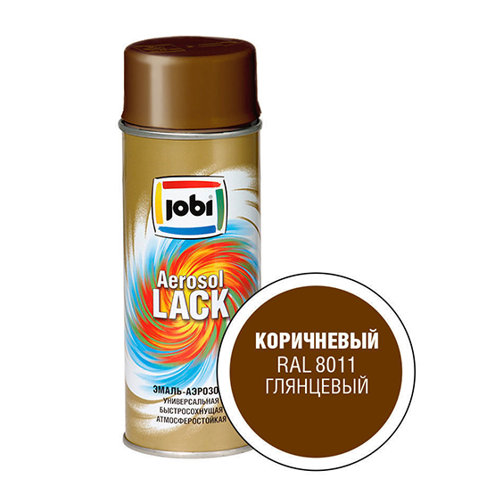 Эмаль аэрозольная тёмно-коричневая глянцевая "Jobi", 400мл
