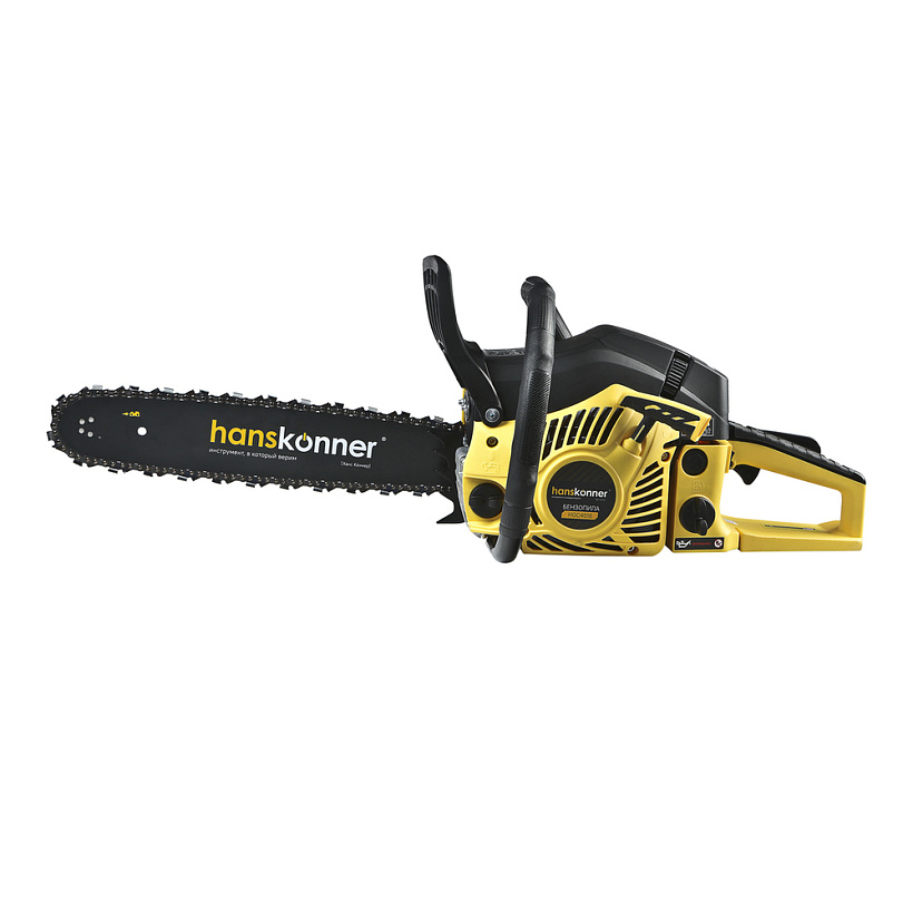 Пила бензиновая цепная HGC4516 1.8 кВт, шина 16", 66 звеньев, шаг цепи 0,325" Hanskonner