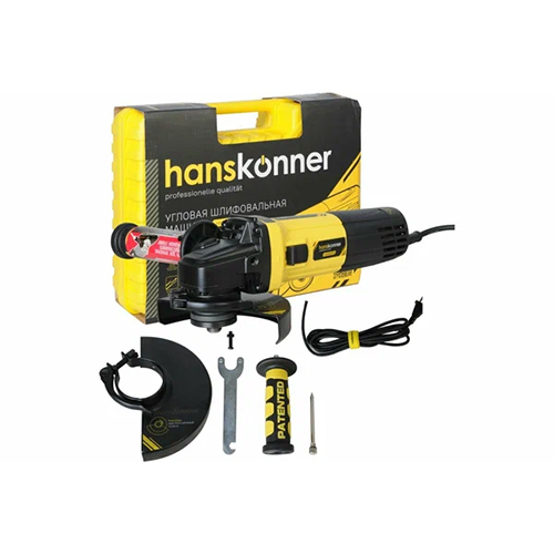 УШМ 125мм "Hanskonner" HAG13125TES, 1350Вт, 4000-10000об/мин, конст эл-ка, черт, mod T, КЕЙС
