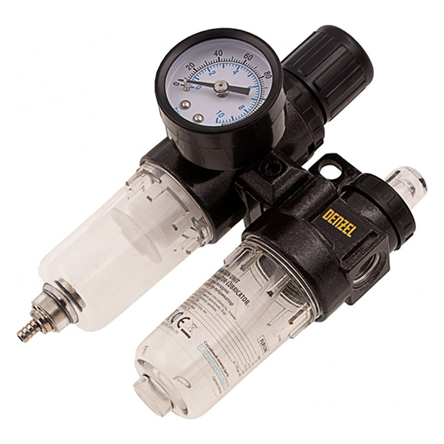 Блок подготовки воздуха регулятор-фильтр-лубрикатор Denzel FLR1500, 10 бар, 1500 л/мин, 1/4"