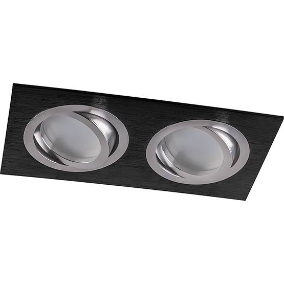 Светильник потолочный встраив. MR16 G5.3, &quot;DL2802&quot; черный-хром, поворотный 92*175мм &quot;Feron&quot;