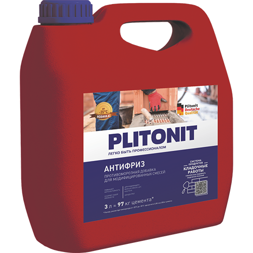Противоморозная добавка для растворов "Плитонит Антифриз", 3л