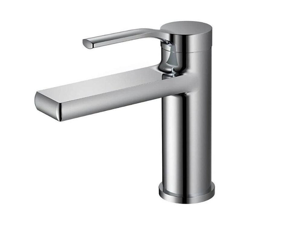 Смеситель для умывальника "Belz B10612", однорычажный, хром, с подводкой