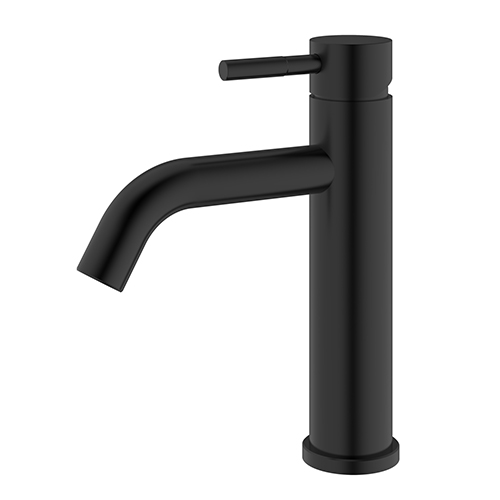 Смеситель для умывальника "Melos SUS1101-11Black", однорычажный, нержавейка, черный, с подводкой