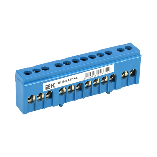 Шина нулевая в корпусе изолятор на Дин-рейку ШНИ-6*9-12-К-C "ИЭК"