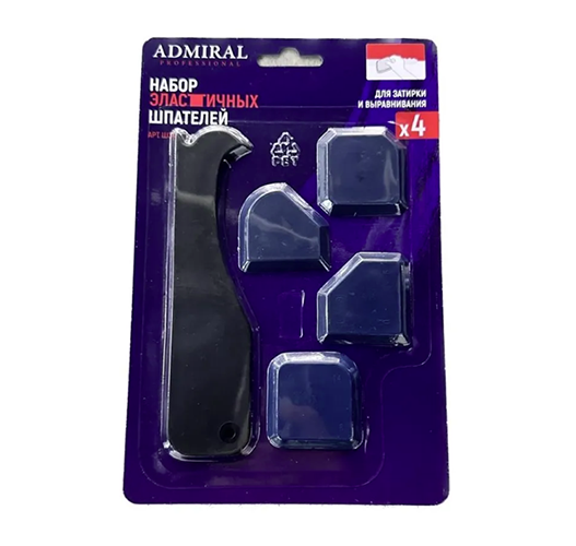 Набор шпателей "ADMIRAL Professional" с резаком для герметика и затирки, набор 4 предмета