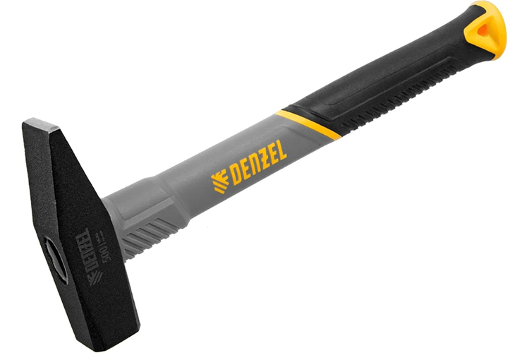 Молоток "Denzel" слесарный 500г, кованый, фибергласовая рукоятка с TPR покрытием