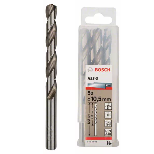 Сверло "Bosch" по металлу HSS-G 10,5*87*133мм