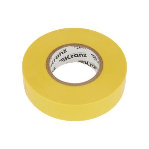 Изолента ПВХ "KRANZ" жёлтая, 19мм*20м