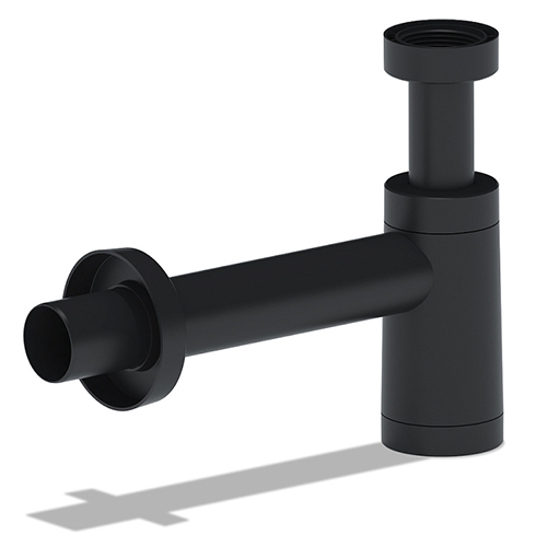 Сифон для раковины "Ани" бутылочный, 1.1/4*40, с трубкой 40мм, пластик, черный, BRB1004BL