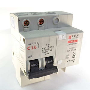 Дифф. автомат АД 2Р 16А 30мА, EKF