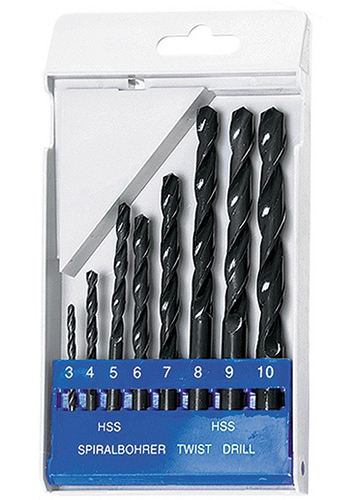 Набор сверл "Sparta" HSS по металлу  3-4-5-6-7-8-9-10мм, цилиндрический хвостовик, 8шт