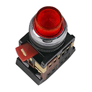 Кнопка ABLFP-22 красный, d22мм неон, 240В 1з+1р "ИЭК"