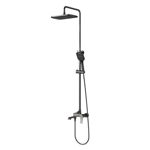 Душевой гарнитур "Splenka" для ванны c тропическим душем и смесителем "S31.24.09", графит, с изливом
