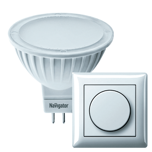 Лампа светодиодная диммируемая 7Вт GU5.3 220В 4000К 61 383 "NAVIGATOR"