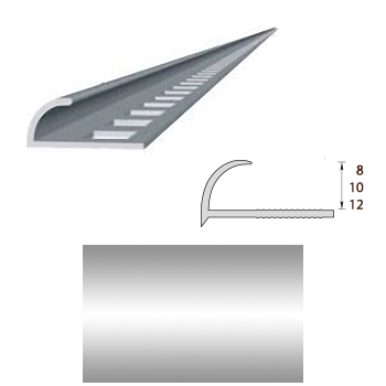 Раскладка, 7-8мм, L=2,5м, наружная, "Металлик серебристый"
