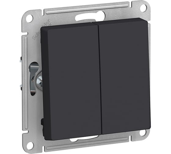 Выключатель 2-кл. с/п, механизм (без рамки), ATLASDESIGN карбон