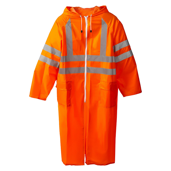 Плащ-дождевик ЗУБР, 56р, сигнальный цвет, нейлон