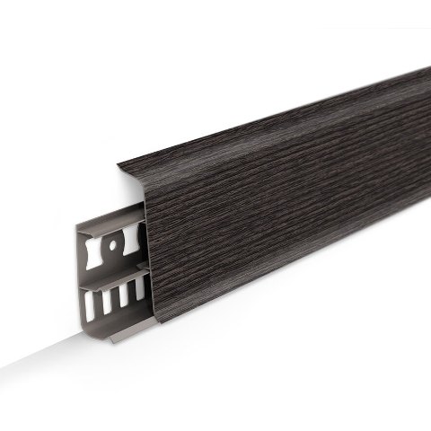 Плинтус "Каштан серый", кабель-канал, мягкий край, 70*2200мм