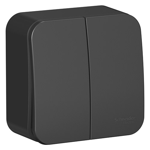 Выключатель 2-кл. о/п (изол.пластина), 10А, BLANKA антрацит