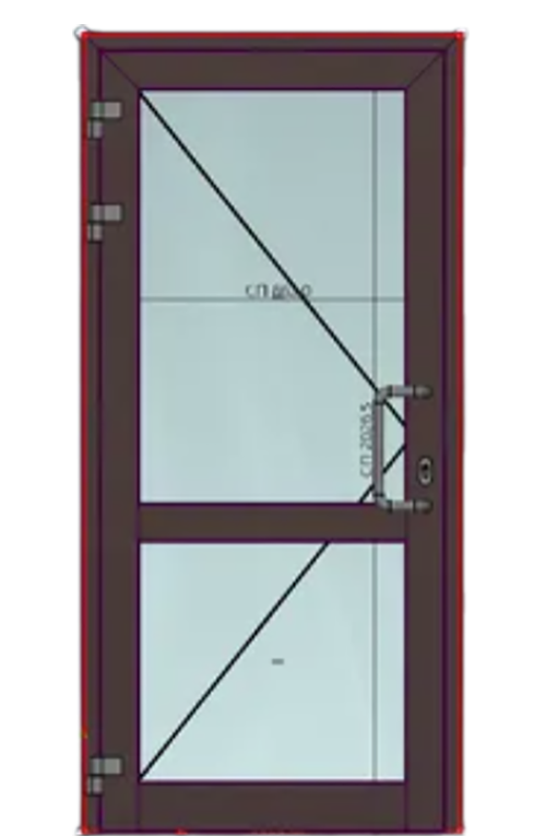 Дверь алюминиевая  &quot;КПТ74&quot;,800*2100* RAL 8017, L