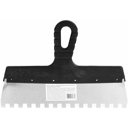 Зубчатый шпатель, 10*10мм, 300мм, фасадный нержавеющий