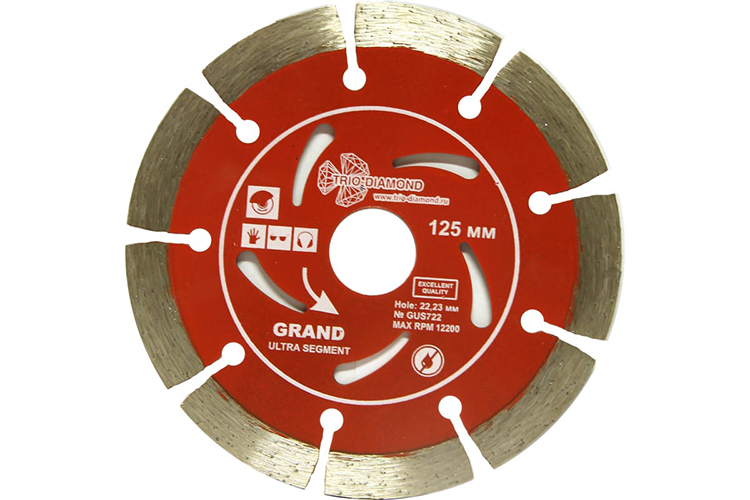 Диск алмазный сегментный "Trio-Diamond Grand Ultra Segment", 125*2*22,2мм, сухой рез