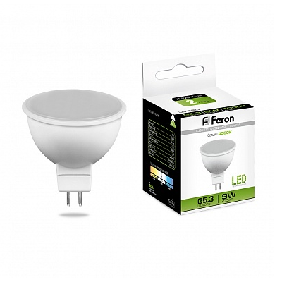 Лампа светодиодная  9Вт GU5.3 220В 4000К LB-560 "FERON"