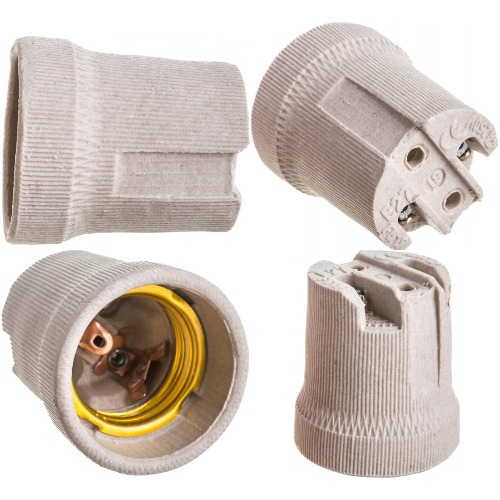 Патрон керамический Е27 керамический, накладной/подвесной 1/400шт "IN HOME"