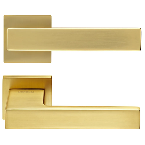 Ручка дверная "MH-56 S6 MSG", нажимная, квадратная накладка, "Матовое сатинированное золото"