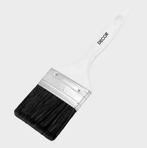 Кисть 50*15мм плоская, темная синтетическая щетина, пластиковая ручка, Decor Profi