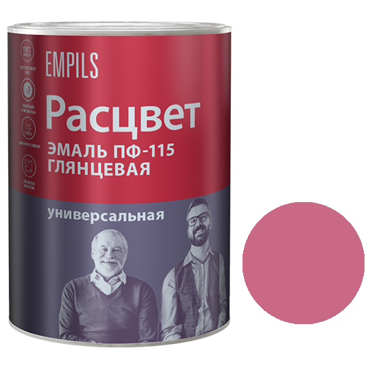 Эмаль алкидная розовая ПФ-115 "Расцвет", 0,9кг