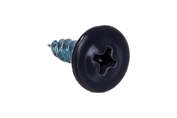 Саморез по металлу с прессшайбой графит острый СММ 4,2*19мм RAL7024